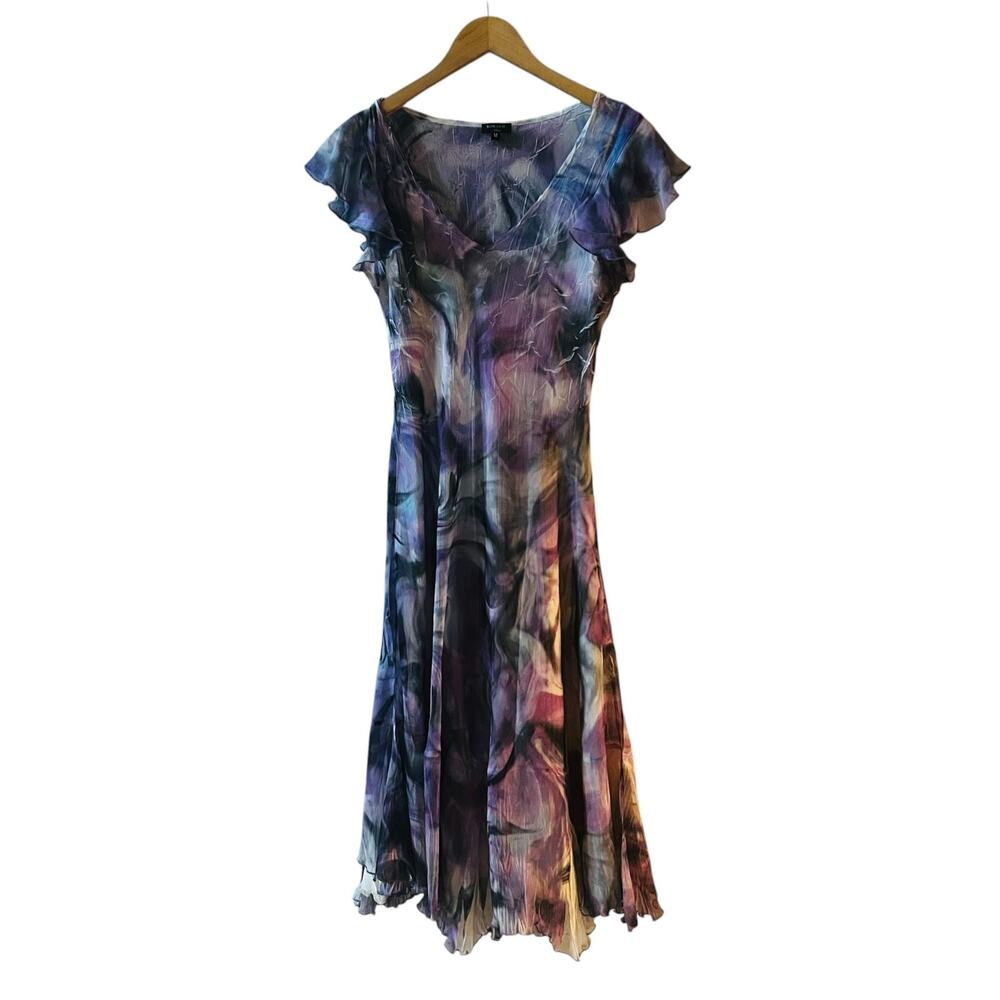 Komarov Tie Dye V Neck Midi Dress Size M Medium